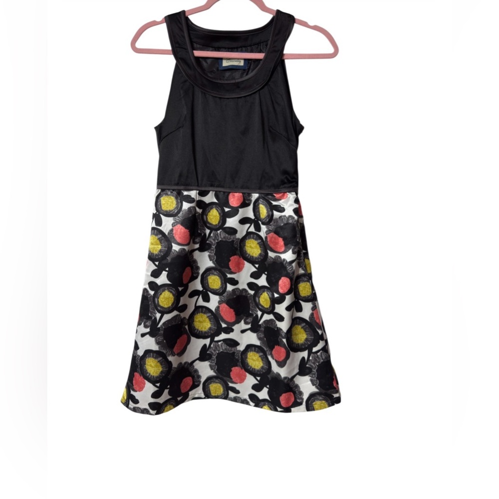 Emmelee for F.C. Black and Floral Kids Dress (TXA936)